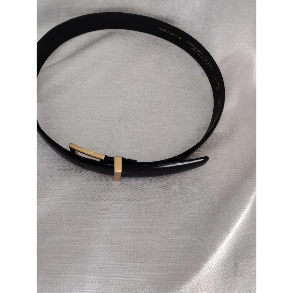 Calvin Klein CK Men's Black Leather Belt Gold Buckle Size Large (37') NWOT
